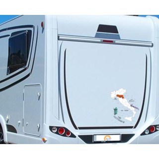 2 - Mapa italiano adesivo para campistas Mapa da Itália